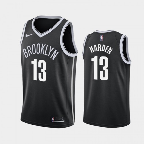 Men's Brooklyn Nets #13 James Harden 2020-21 Icon Black Jersey