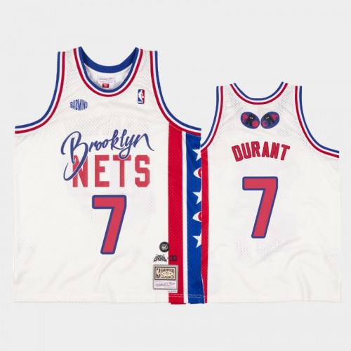 Men's Brooklyn Nets #7 Kevin Durant White Joey Badass x BR Remix Jersey