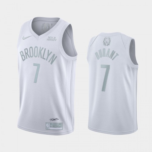 Brooklyn Nets #7 Kevin Durant MVP White Jersey