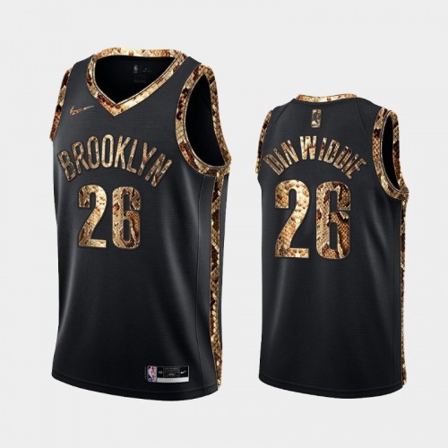 Brooklyn Nets Spencer Dinwiddie Men #26 Real Python Skin Black 2021 Exclusive Edition Jersey