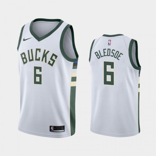 Milwaukee Bucks Association #6 Eric Bledsoe White 2019 season Jersey