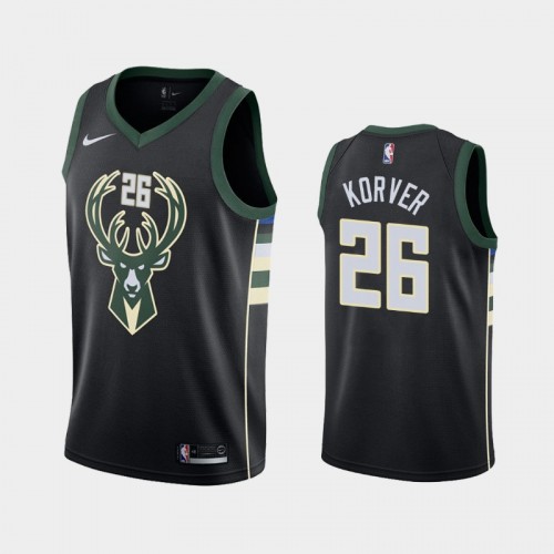 Men's Milwaukee Bucks #26 Kyle Korver Black Statement Jersey