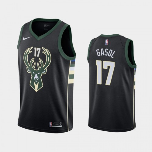 Milwaukee Bucks Statement #17 Pau Gasol Black 2019 season Jersey