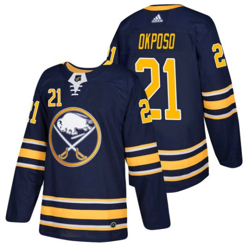 #21 Kyle Okposo Navy 2018 New Season Home Authentic Jersey