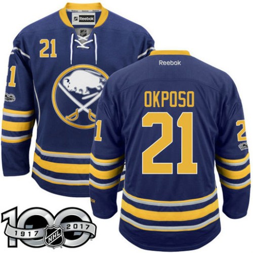 #21 Kyle Okposo Navy Blue 2017 Anniversary Patch Player Jersey