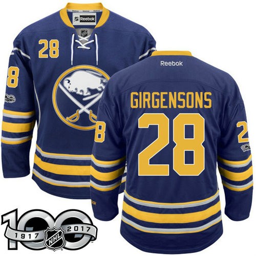 #28 Zemgus Girgensons Navy Blue 2017 Anniversary Patch Player Jersey