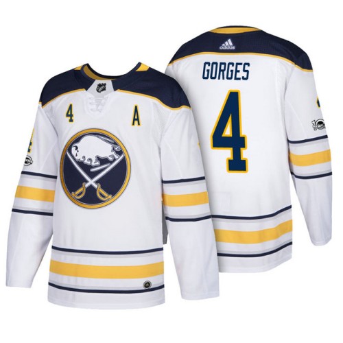 #4 Josh Gorges White 2018 New Season Team Road Jersey