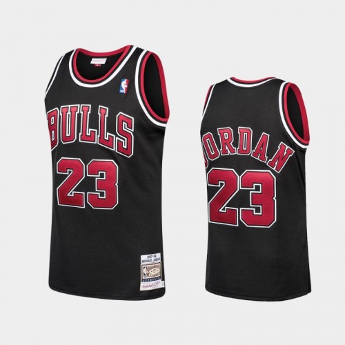 Bulls #23 Michael Jordan 1997-98 Hardwood Classics Authentic Black Jersey