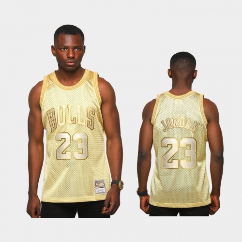 Limited Gold Chicago Bulls #23 Michael Jordan Midas SM Jersey