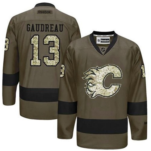 Johnny Gaudreau #13 Green Camo Player Jersey