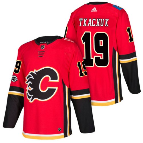 #19 Matthew Tkachuk Red 2018 New Season Home Authentic Jersey With Anniversary Patch
