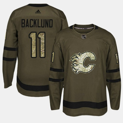 #11 Camo Salute To Service Mikael Backlund Jersey