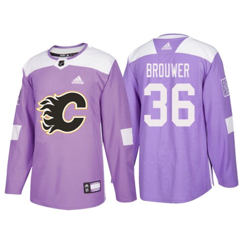 #36 Troy Brouwer Purple Hockey Fights Cancer Authentic Jersey