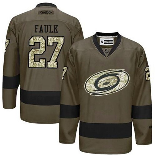 Justin Faulk #27 Green Camo Player Jersey