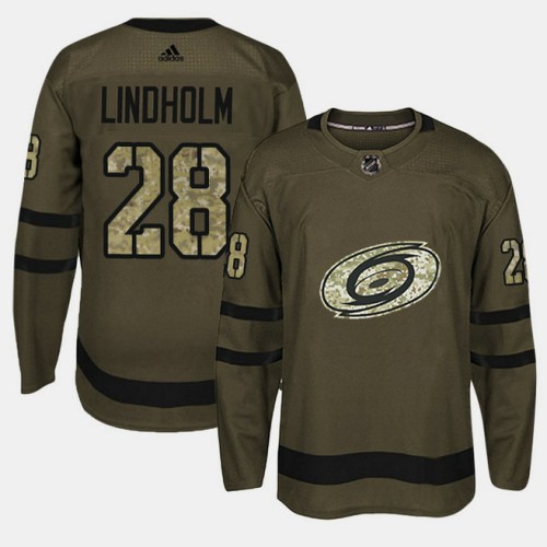 #28 Camo Salute To Service Elias Lindholm Jersey