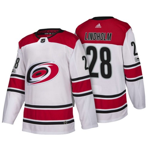 #28 Elias Lindholm White 2018 New Season Team Road Jersey