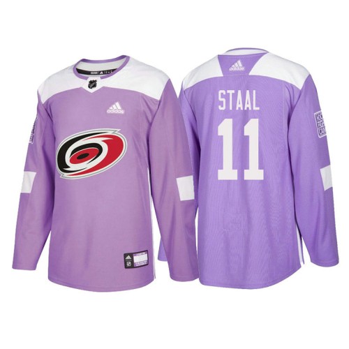 #11 Jordan Staal Purple 2018 Authentic Hockey Fights Cancer Jersey