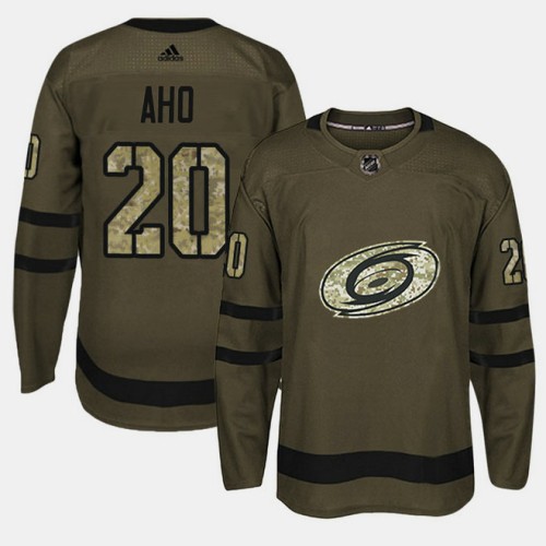 #20 Camo Salute To Service Sebastian Aho Jersey