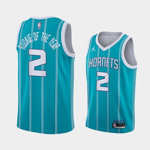 Charlotte Hornets LaMelo Ball Men #2 2021 Rookie of the Year Teal Special Jersey