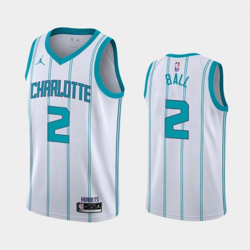 Men's Charlotte Hornets LaMelo Ball #2 Association 2020 NBA Draft First Round Pick White Jersey