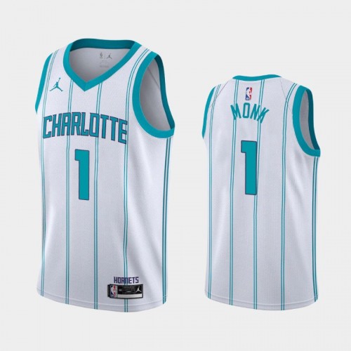 Men's Charlotte Hornets #1 Malik Monk 2020-21 Association White Jersey