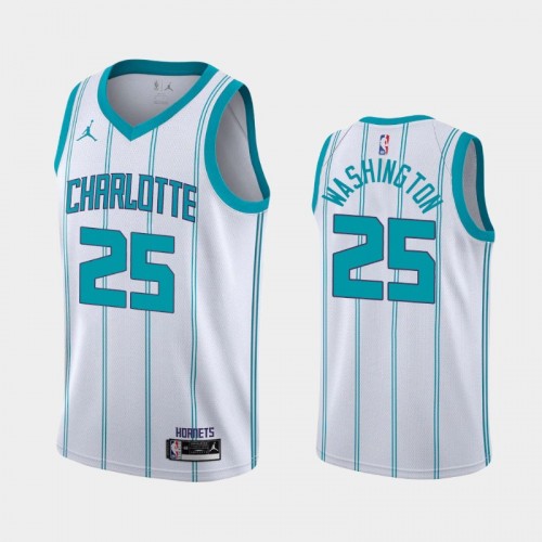 Men's Charlotte Hornets #25 P.J. Washington 2020-21 Association White Jersey