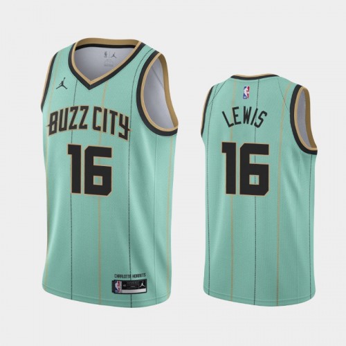 Charlotte Hornets Scottie Lewis Men #16 City Edition 2021 NBA Draft Mint Green Jersey