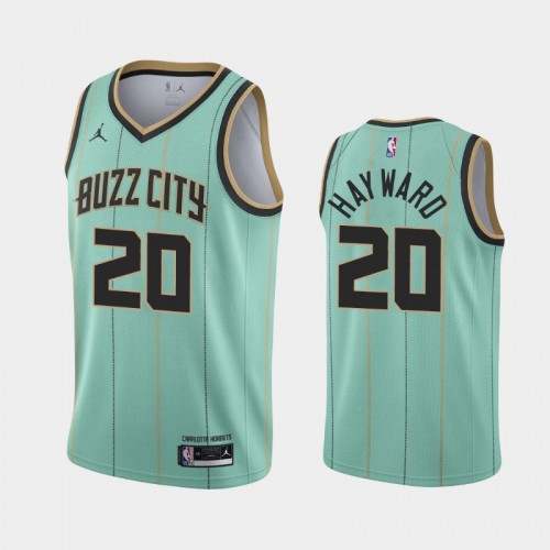 Men's Charlotte Hornets Gordon Hayward #20 2020-21 City Mint Green Jersey