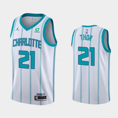 Charlotte Hornets JT Thor 2021 Classic Edition White Jersey