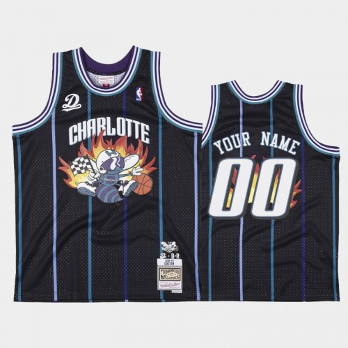 Men's Charlotte Hornets #00 Custom Navy Dreamville x BR Remix Jersey