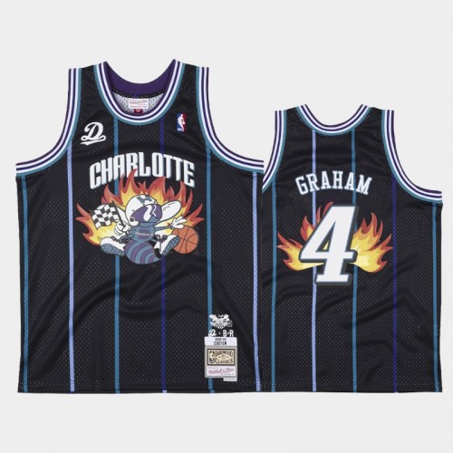 Men's Charlotte Hornets #4 Devonte' Graham Navy Dreamville x BR Remix Jersey