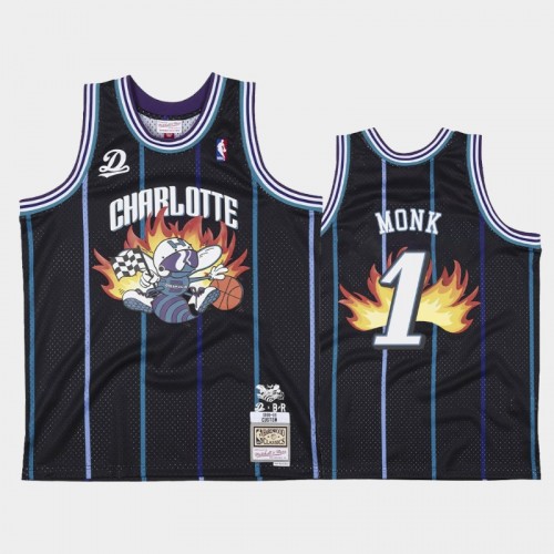 Men's Charlotte Hornets #1 Malik Monk Navy Dreamville x BR Remix Jersey