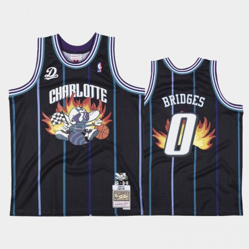 Men's Charlotte Hornets #0 Miles Bridges Navy Dreamville x BR Remix Jersey