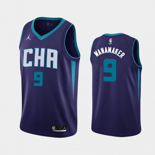Men's Charlotte Hornets #9 Brad Wanamaker 2021 Statement Purple Jersey
