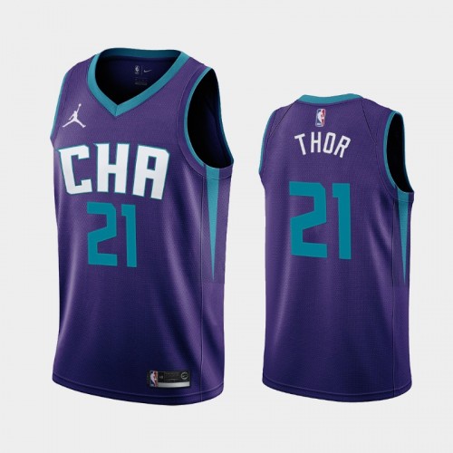 Charlotte Hornets JT Thor 2021 Statement Edition Purple Jersey
