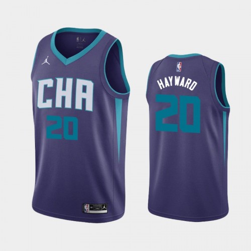 Men's Charlotte Hornets Gordon Hayward #20 2020-21 Statement Purple Jersey