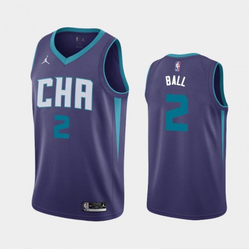 Men's Charlotte Hornets LaMelo Ball #2 Statement 2020 NBA Draft First Round Pick Purple Jersey