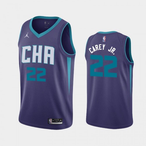 Men's Charlotte Hornets Vernon Carey Jr. #22 Statement 2020 NBA Draft Purple Jersey