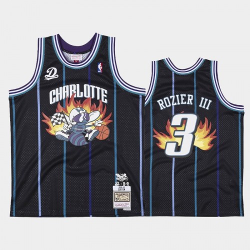 Men's Charlotte Hornets #3 Terry Rozier III Navy Dreamville x BR Remix Jersey