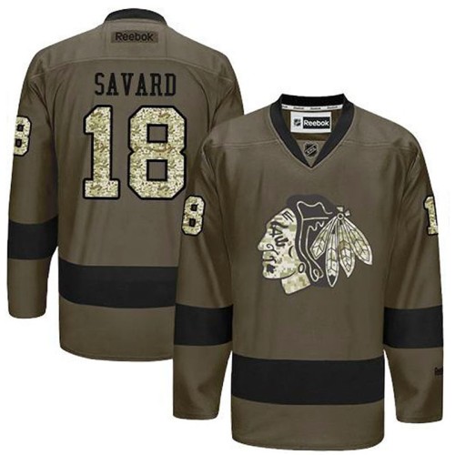 Denis Savard #18 Green Camo Player Jersey