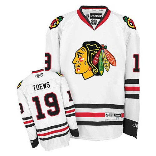 Jonathan Toews #19 White Away Jersey