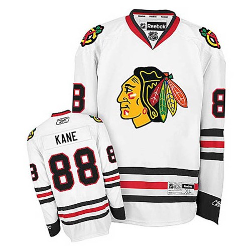 Patrick Kane #88 White Away Authentic Jersey