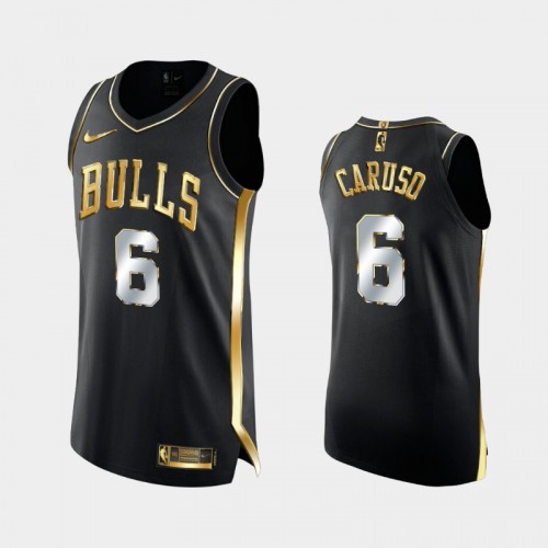 Chicago Bulls #6 Alex Caruso Black 2021 Golden Edition Authentic Jersey