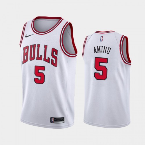 Men's Chicago Bulls Al-Farouq Aminu #5 2021 Association White Jersey