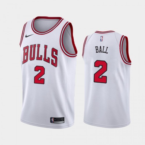 Chicago Bulls Lonzo Ball Men #2 Association Edition 2021 Trade White Jersey