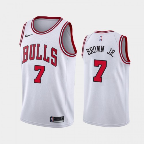 Men's Chicago Bulls Troy Brown Jr. #7 2021 Association White Jersey