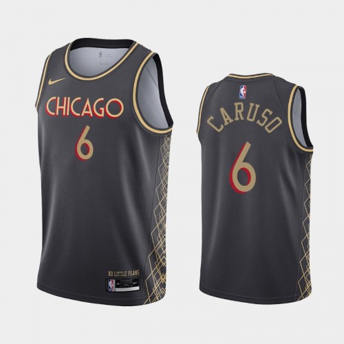 Chicago Bulls Alex Caruso Men #6 City Edition 2021 Trade Black Jersey