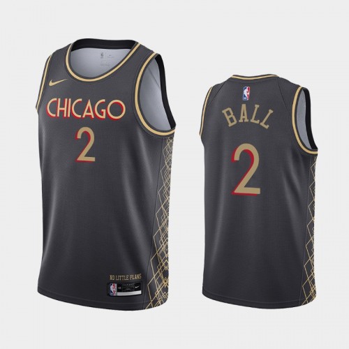 Chicago Bulls Lonzo Ball Men #2 City Edition 2021 Trade Black Jersey