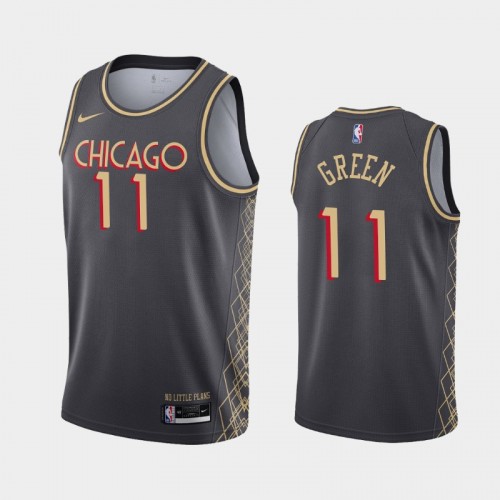 Men's Chicago Bulls Javonte Green #11 2021 City Black Jersey