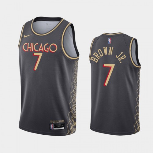 Men's Chicago Bulls Troy Brown Jr. #7 2021 City Black Jersey